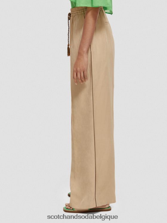 vêtements Scotch & Soda le pantalon large taille haute Hope- Scotch and Soda outlet sable mou 6BZRBF163