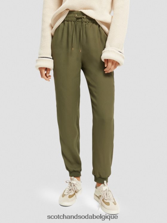 vêtements Scotch & Soda pantalon de jogging facile- Scotch and Soda Namur vert armée 6BZRBF148