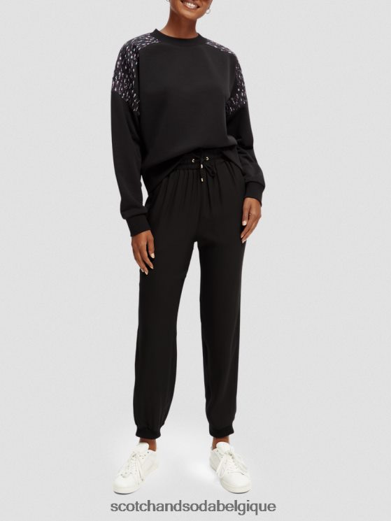vêtements Scotch & Soda pantalon de jogging facile- Scotch and Soda femme noir 6BZRBF149