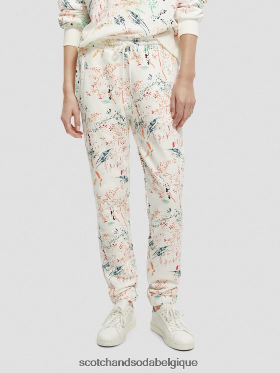 vêtements Scotch & Soda pantalon de jogging imprimé à taille mi-haute- Scotch and Soda shop near me blanc plus sauvage 6BZRBF171