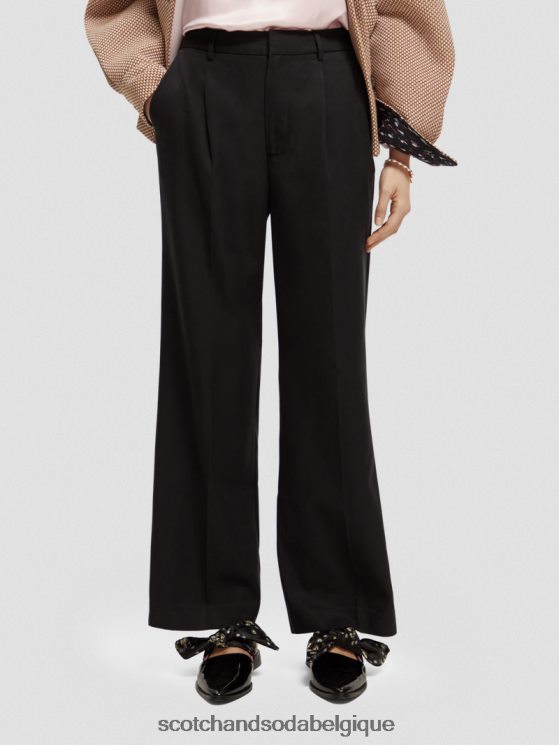 vêtements Scotch & Soda pantalon large taille basse- Scotch and Soda Belgique noir 6BZRBF155