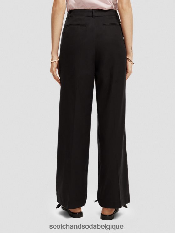 vêtements Scotch & Soda pantalon large taille basse- Scotch and Soda Belgique noir 6BZRBF155
