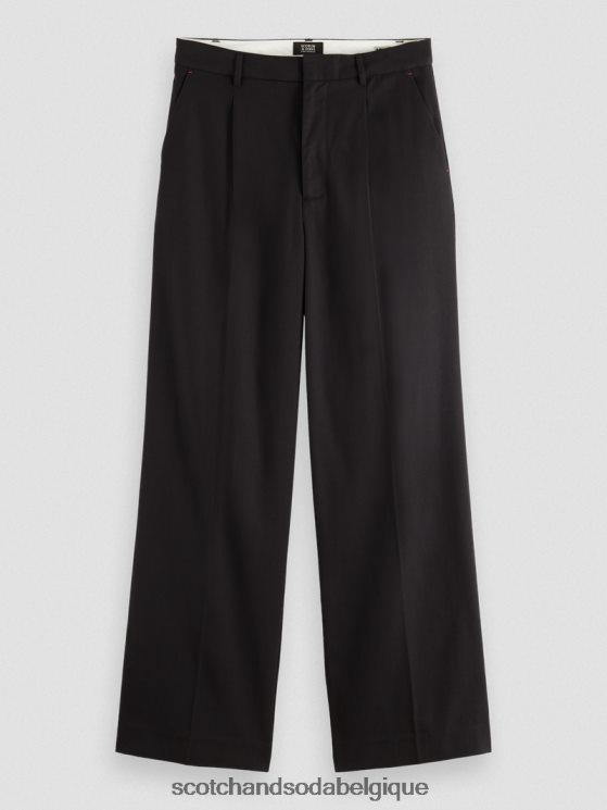 vêtements Scotch & Soda pantalon large taille basse- Scotch and Soda Belgique noir 6BZRBF155