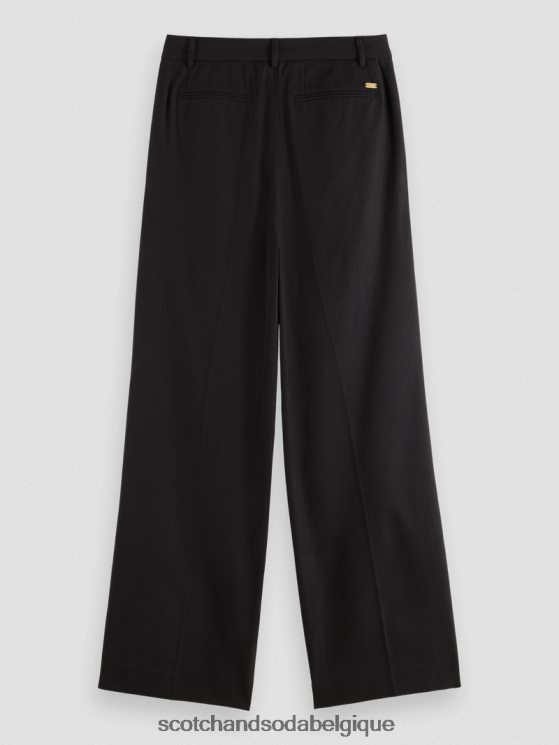vêtements Scotch & Soda pantalon large taille basse- Scotch and Soda Belgique noir 6BZRBF155