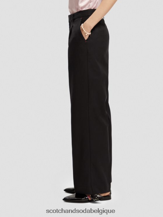 vêtements Scotch & Soda pantalon large taille basse- Scotch and Soda Belgique noir 6BZRBF155