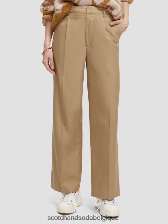 vêtements Scotch & Soda pantalon large taille basse- Scotch and Soda outlet kaki 6BZRBF154