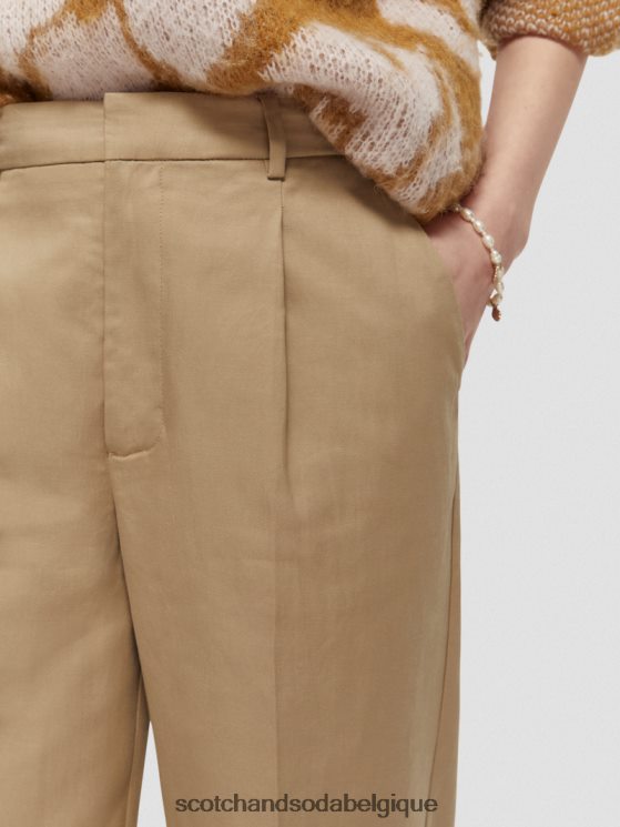 vêtements Scotch & Soda pantalon large taille basse- Scotch and Soda outlet kaki 6BZRBF154