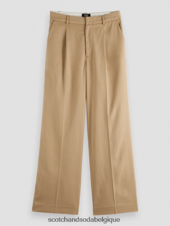 vêtements Scotch & Soda pantalon large taille basse- Scotch and Soda outlet kaki 6BZRBF154