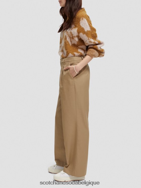 vêtements Scotch & Soda pantalon large taille basse- Scotch and Soda outlet kaki 6BZRBF154