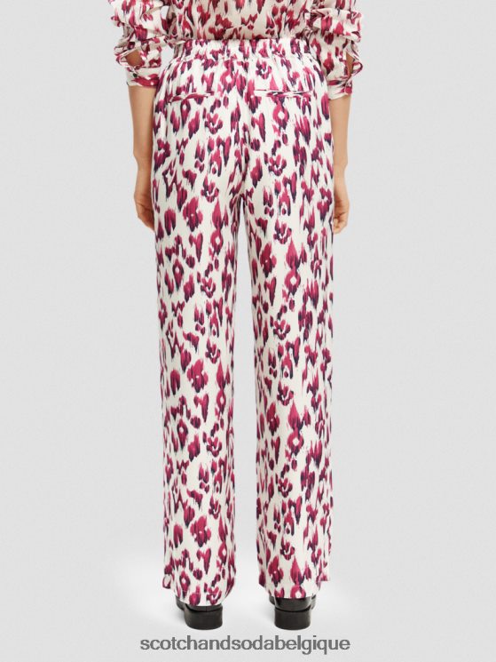 vêtements Scotch & Soda pantalon large taille mi-haute élastiqué imprimé gia- Scotch and Soda Liﾨﾨge tarte aux cerises ikat brossées 6BZRBF150