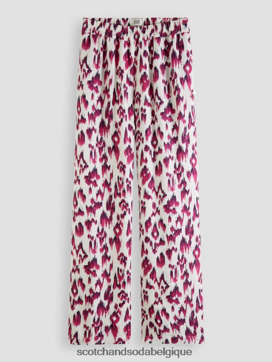 vêtements Scotch & Soda pantalon large taille mi-haute élastiqué imprimé gia- Scotch and Soda Liﾨﾨge tarte aux cerises ikat brossées 6BZRBF150