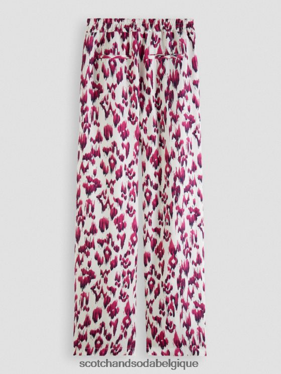 vêtements Scotch & Soda pantalon large taille mi-haute élastiqué imprimé gia- Scotch and Soda Liﾨﾨge tarte aux cerises ikat brossées 6BZRBF150