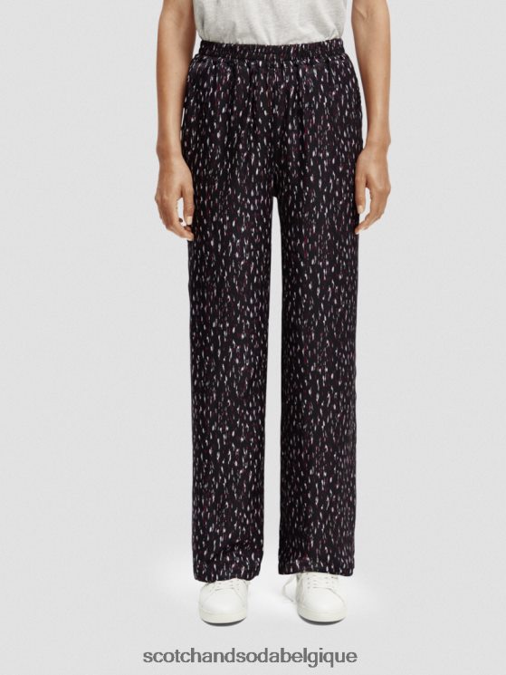 vêtements Scotch & Soda pantalon large taille mi-haute élastiqué imprimé gia- Scotch and Soda parfum pluie ikat 6BZRBF151