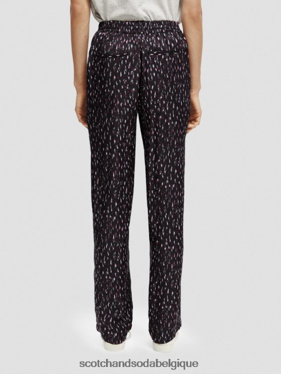 vêtements Scotch & Soda pantalon large taille mi-haute élastiqué imprimé gia- Scotch and Soda parfum pluie ikat 6BZRBF151