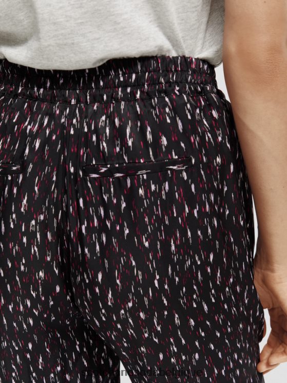 vêtements Scotch & Soda pantalon large taille mi-haute élastiqué imprimé gia- Scotch and Soda parfum pluie ikat 6BZRBF151
