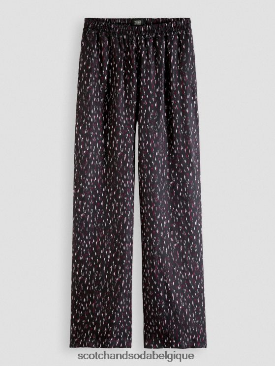 vêtements Scotch & Soda pantalon large taille mi-haute élastiqué imprimé gia- Scotch and Soda parfum pluie ikat 6BZRBF151