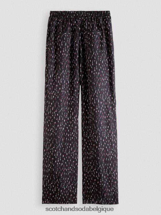 vêtements Scotch & Soda pantalon large taille mi-haute élastiqué imprimé gia- Scotch and Soda parfum pluie ikat 6BZRBF151