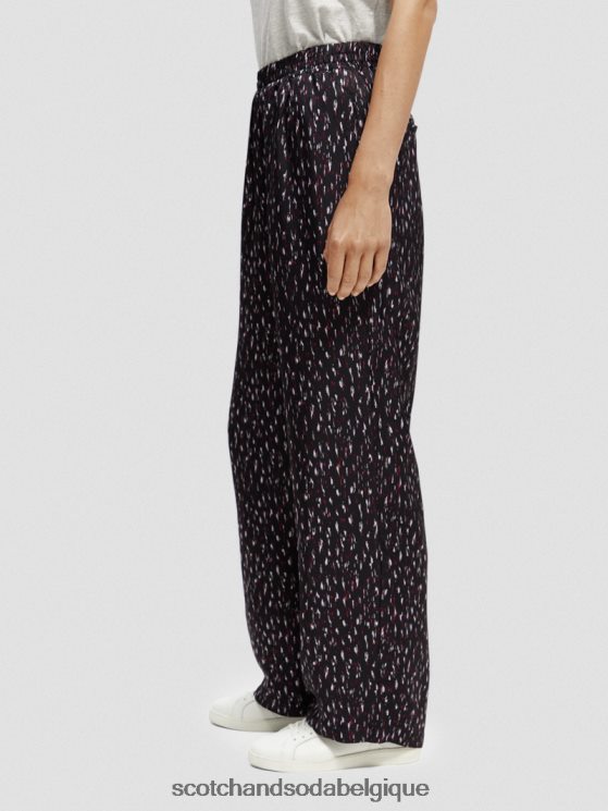 vêtements Scotch & Soda pantalon large taille mi-haute élastiqué imprimé gia- Scotch and Soda parfum pluie ikat 6BZRBF151