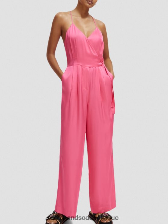 vêtements Scotch & Soda combinaison à col en V et dos nageur- Scotch and Soda Bruxelles punch rose 6BZRBF30