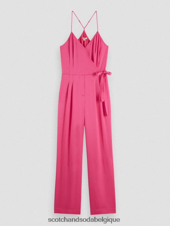 vêtements Scotch & Soda combinaison à col en V et dos nageur- Scotch and Soda Bruxelles punch rose 6BZRBF30