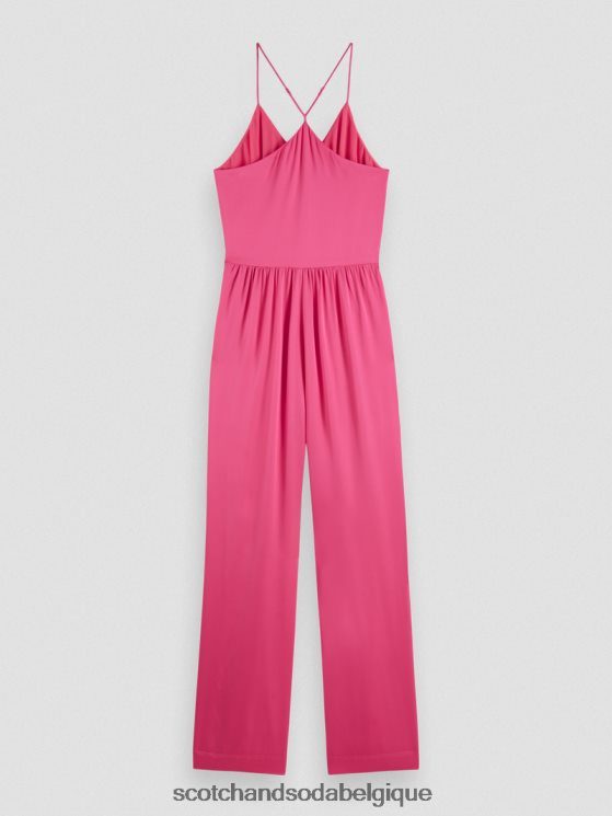 vêtements Scotch & Soda combinaison à col en V et dos nageur- Scotch and Soda Bruxelles punch rose 6BZRBF30