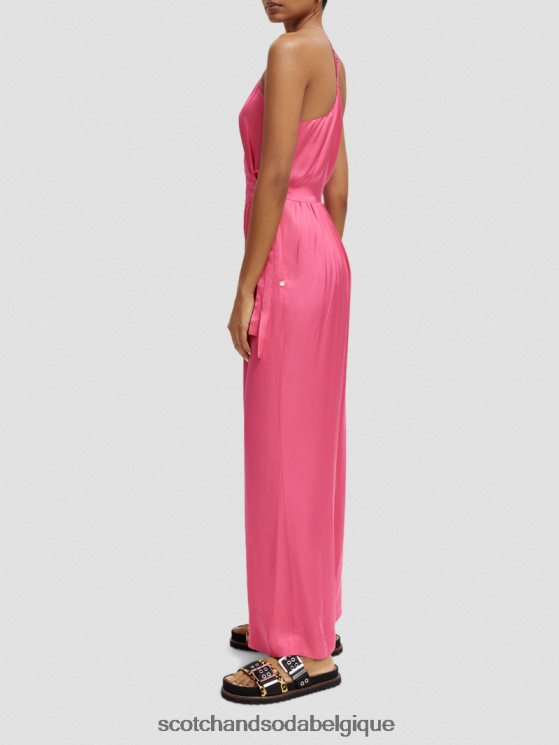 vêtements Scotch & Soda combinaison à col en V et dos nageur- Scotch and Soda Bruxelles punch rose 6BZRBF30