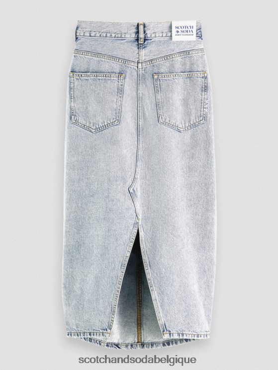 vêtements Scotch & Soda jupe crayon midi en denim structuré à taille haute- Scotch and Soda outlet nouvelle ère 6BZRBF1