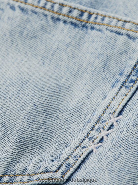 vêtements Scotch & Soda jupe crayon midi en denim structuré à taille haute- Scotch and Soda outlet nouvelle ère 6BZRBF1