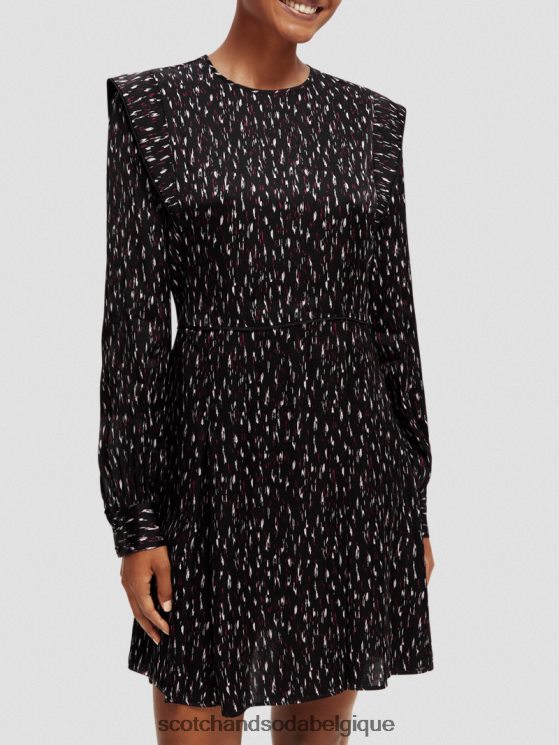 vêtements Scotch & Soda mini-robe imprimée structurée à manches longues- Scotch and Soda parfum pluie ikat 6BZRBF25