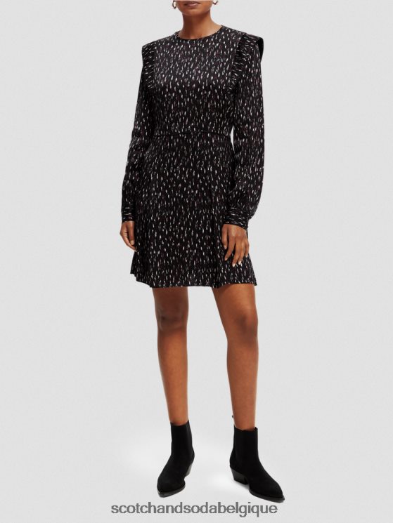 vêtements Scotch & Soda mini-robe imprimée structurée à manches longues- Scotch and Soda parfum pluie ikat 6BZRBF25
