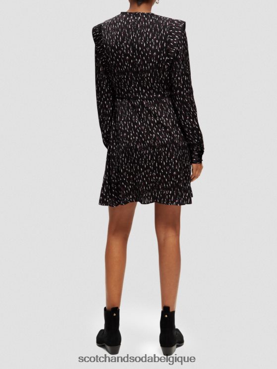 vêtements Scotch & Soda mini-robe imprimée structurée à manches longues- Scotch and Soda parfum pluie ikat 6BZRBF25