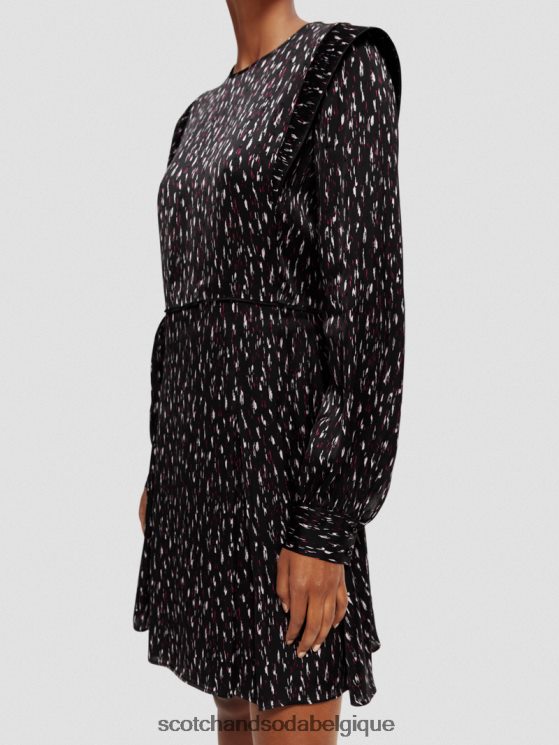 vêtements Scotch & Soda mini-robe imprimée structurée à manches longues- Scotch and Soda parfum pluie ikat 6BZRBF25