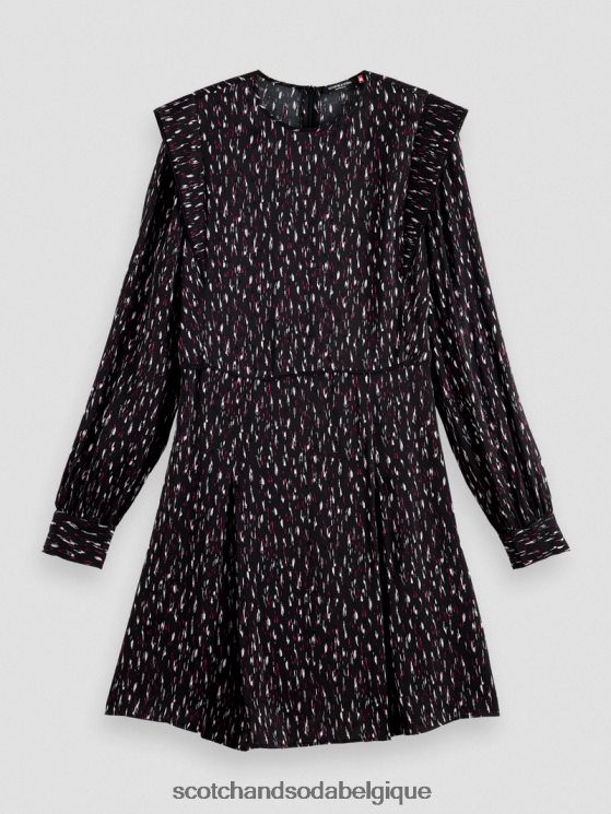 vêtements Scotch & Soda mini-robe imprimée structurée à manches longues- Scotch and Soda parfum pluie ikat 6BZRBF25
