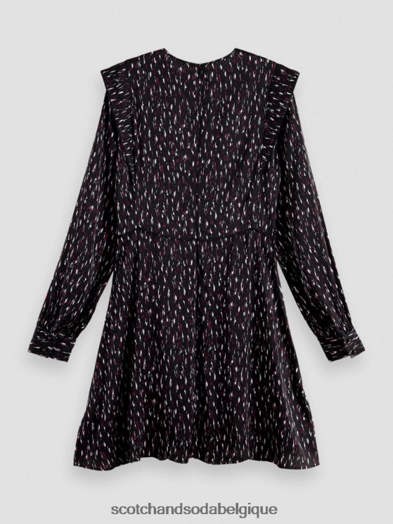 vêtements Scotch & Soda mini-robe imprimée structurée à manches longues- Scotch and Soda parfum pluie ikat 6BZRBF25