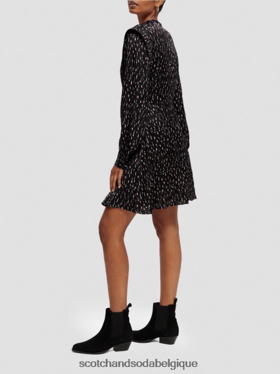 vêtements Scotch & Soda mini-robe imprimée structurée à manches longues- Scotch and Soda parfum pluie ikat 6BZRBF25
