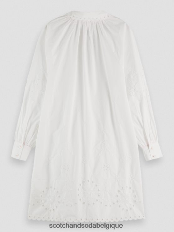 vêtements Scotch & Soda robe-chemise en broderie anglaise- Scotch and Soda Liﾨﾨge blanc 6BZRBF6