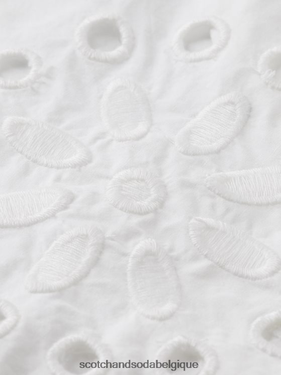 vêtements Scotch & Soda robe-chemise en broderie anglaise- Scotch and Soda Liﾨﾨge blanc 6BZRBF6