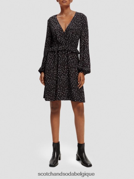 vêtements Scotch & Soda robe courte imprimée à manches longues et col en V- Scotch and Soda shop online pluie ikat 6BZRBF26