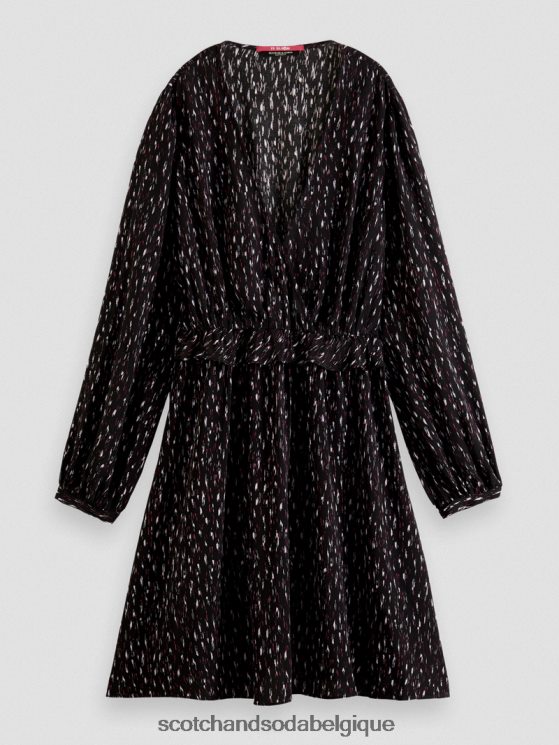 vêtements Scotch & Soda robe courte imprimée à manches longues et col en V- Scotch and Soda shop online pluie ikat 6BZRBF26