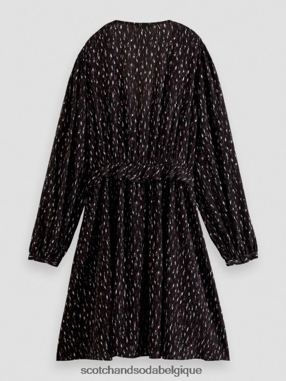 vêtements Scotch & Soda robe courte imprimée à manches longues et col en V- Scotch and Soda shop online pluie ikat 6BZRBF26