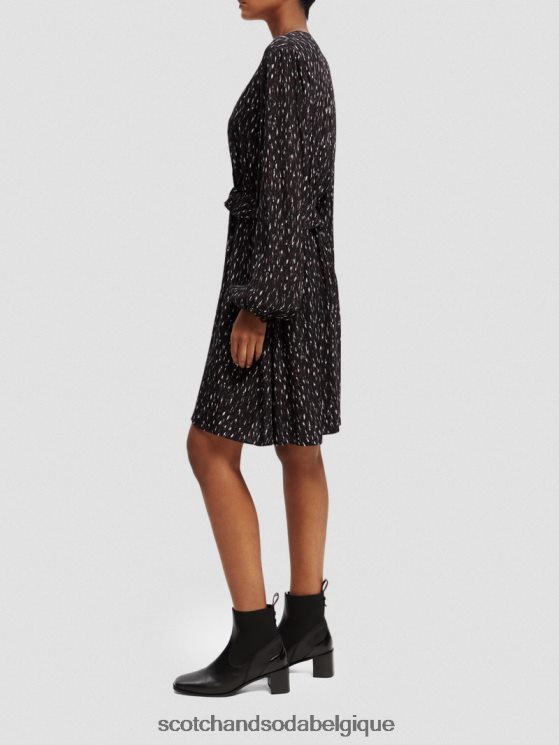 vêtements Scotch & Soda robe courte imprimée à manches longues et col en V- Scotch and Soda shop online pluie ikat 6BZRBF26