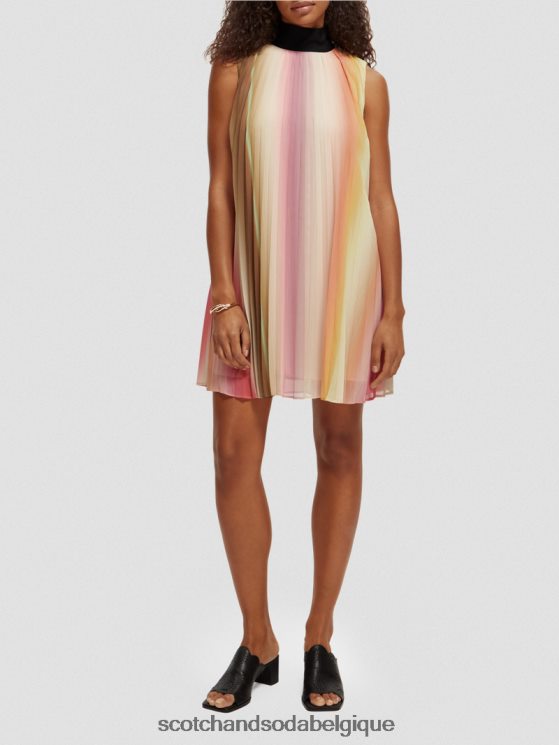 vêtements Scotch & Soda robe courte plissée- Scotch and Soda shop near me ombre arc-en-ciel 6BZRBF36