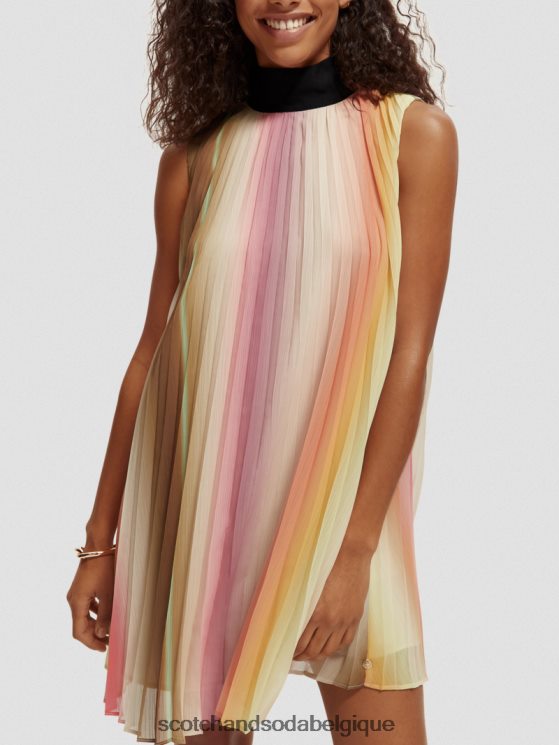 vêtements Scotch & Soda robe courte plissée- Scotch and Soda shop near me ombre arc-en-ciel 6BZRBF36