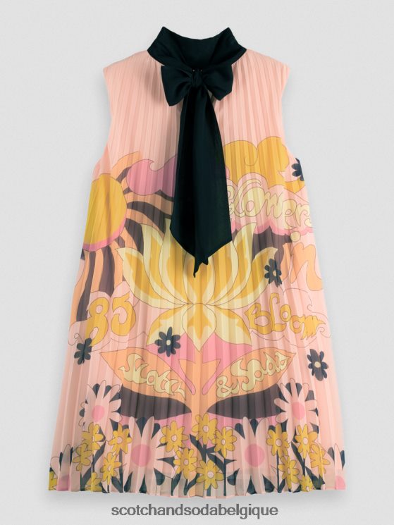vêtements Scotch & Soda robe courte plissée- Scotch and Soda shop online pêche rougir 6BZRBF35