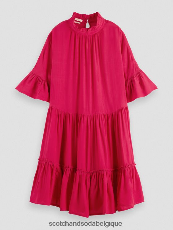vêtements Scotch & Soda robe courte à volants et volants- Scotch and Soda Liﾨﾨge tarte aux cerises 6BZRBF24