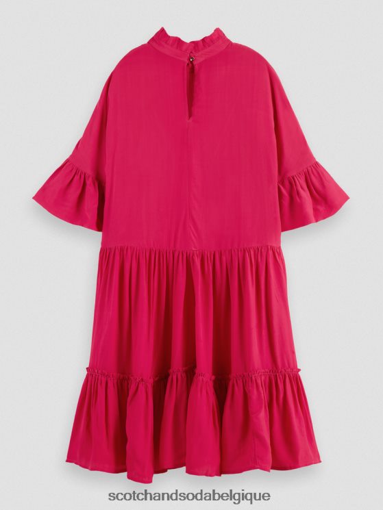vêtements Scotch & Soda robe courte à volants et volants- Scotch and Soda Liﾨﾨge tarte aux cerises 6BZRBF24