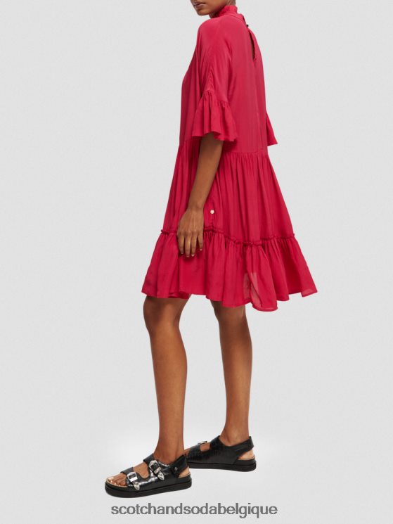 vêtements Scotch & Soda robe courte à volants et volants- Scotch and Soda Liﾨﾨge tarte aux cerises 6BZRBF24