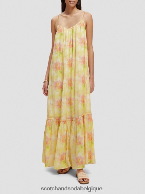 vêtements Scotch & Soda robe longue à bretelles superposées- Scotch and Soda Namur teinture multi-cravate 6BZRBF31