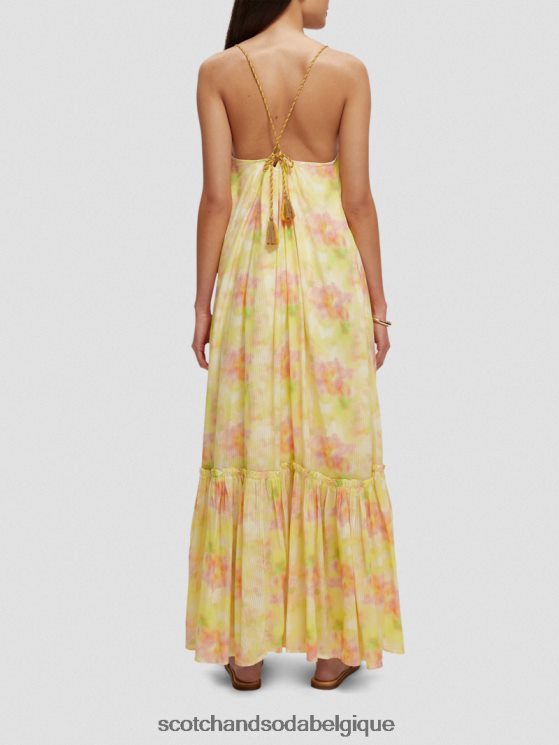 vêtements Scotch & Soda robe longue à bretelles superposées- Scotch and Soda Namur teinture multi-cravate 6BZRBF31