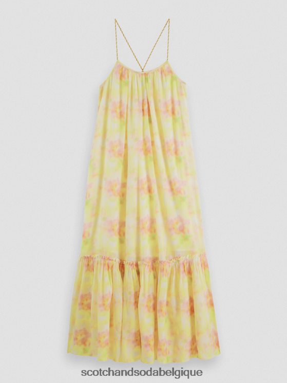 vêtements Scotch & Soda robe longue à bretelles superposées- Scotch and Soda Namur teinture multi-cravate 6BZRBF31